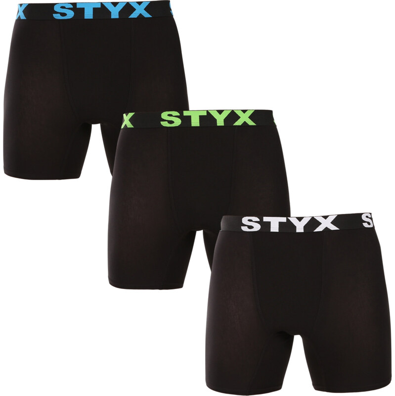 3PACK pánske boxerky Styx long športová guma čierne (3UN9601) 62067491