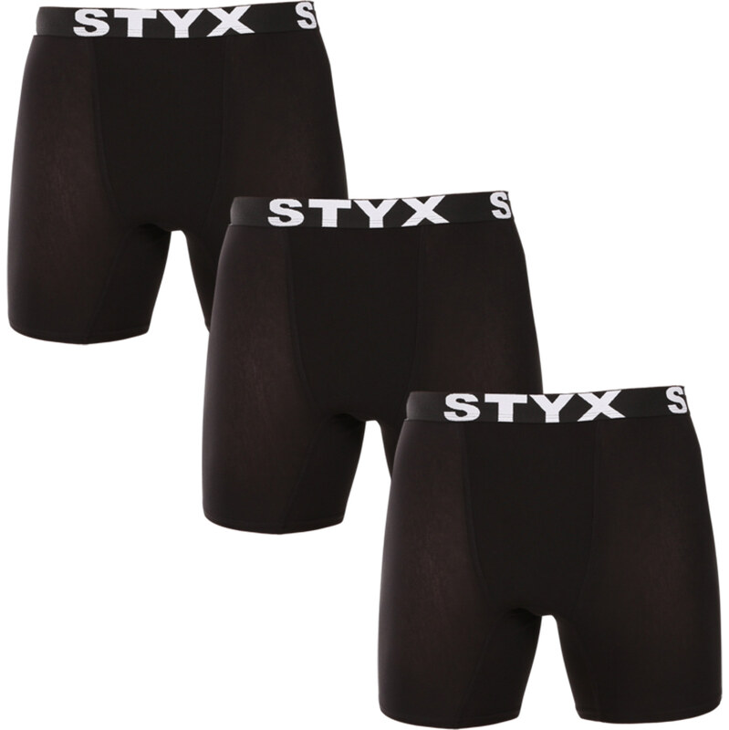 3PACK pánske boxerky Styx long športová guma čierne (3UN960) 62067492