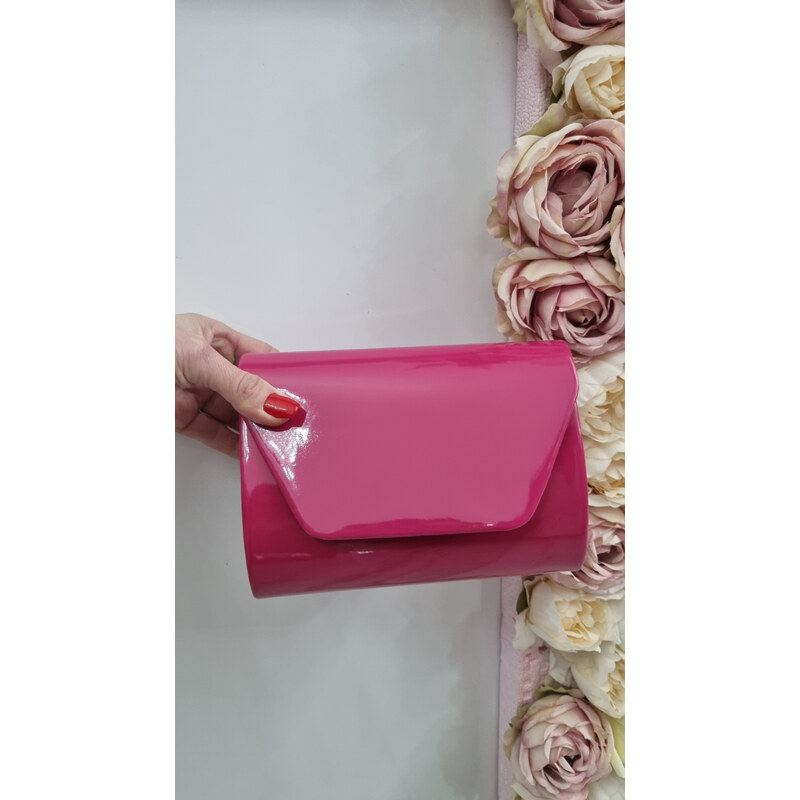 Katrins Fashion Spoločenská cyklamenová listová kabelka 62067650