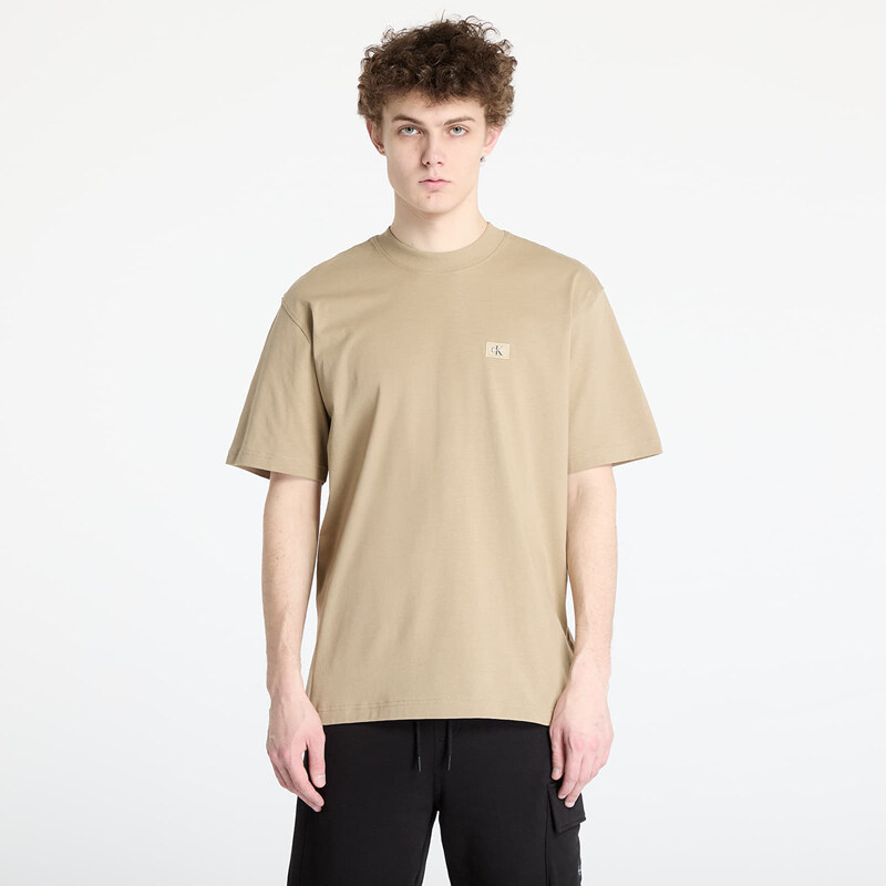 Tričko Calvin Klein Jeans Woven Label Relaxed Tee Brown S 62067848