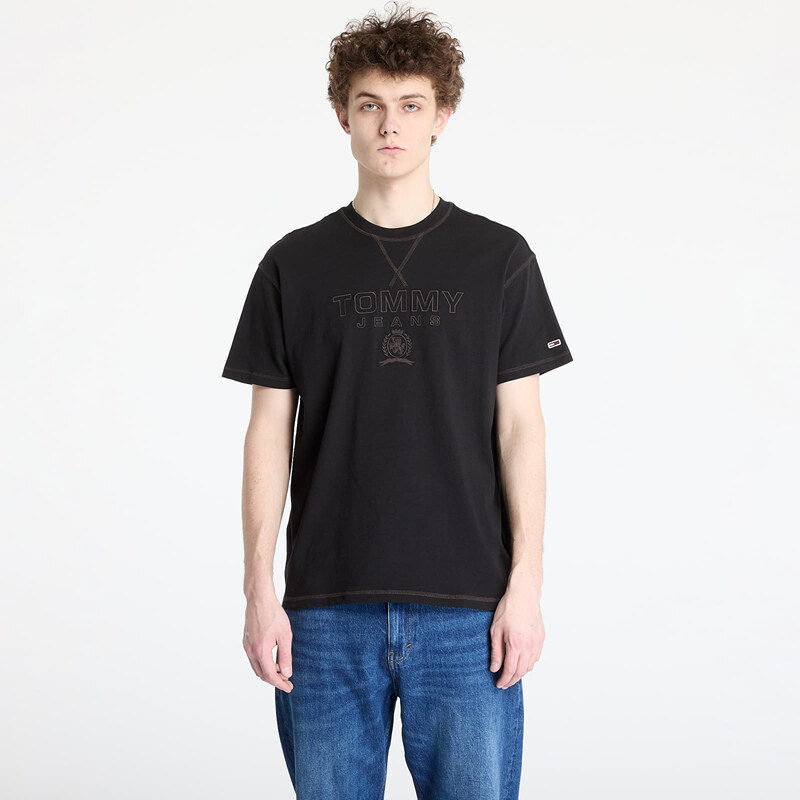 Tommy Hilfiger Tričko Tommy Jeans Relaxed Tonal Crest Tee Black M 62067862