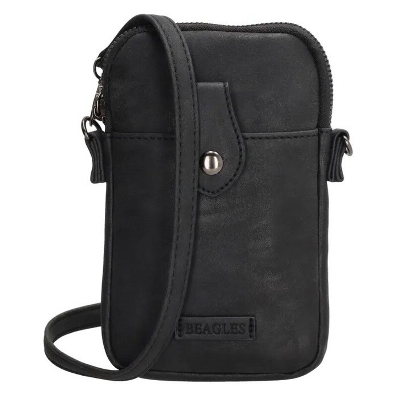 Beagles Čierna kožená kabelka na mobil Handy bag 62068190