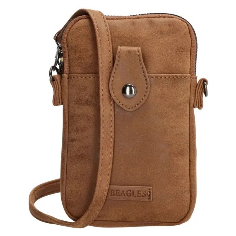 Beagles Hnedá kožená kabelka na mobil Handy bag 62068196