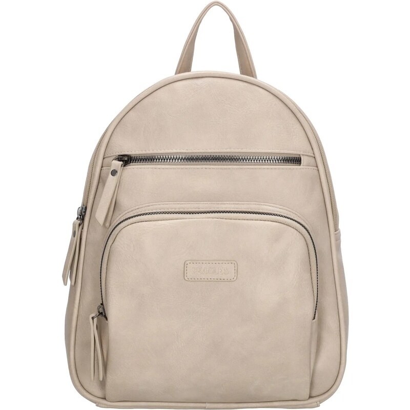 Beagles Béžový malý mestský kožený batoh Grace 62068209