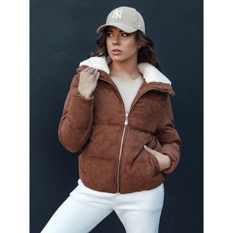 BASIC Hnedá dámska menčestrová bunda TRENDYGLAM TY4360 62068625