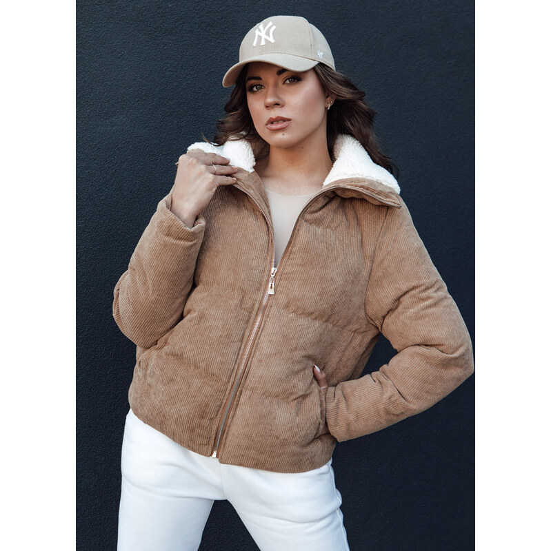 BASIC Svetlohnedá dámska menčestrová bunda TRENDYGLAM TY4359 62068623