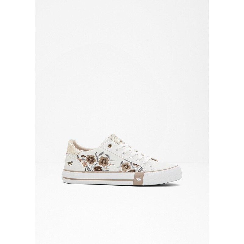 bonprix Tenisky Mustang s výšivkou, farba biela 63207827