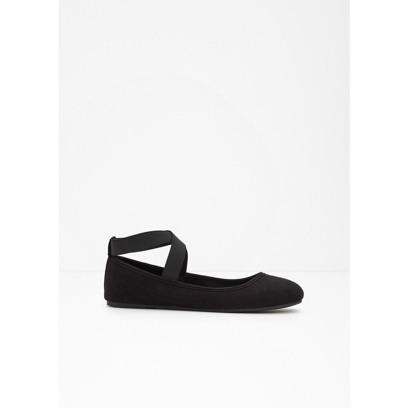 bonprix Baleríny s elastickým remienkom, farba čierna 44790541