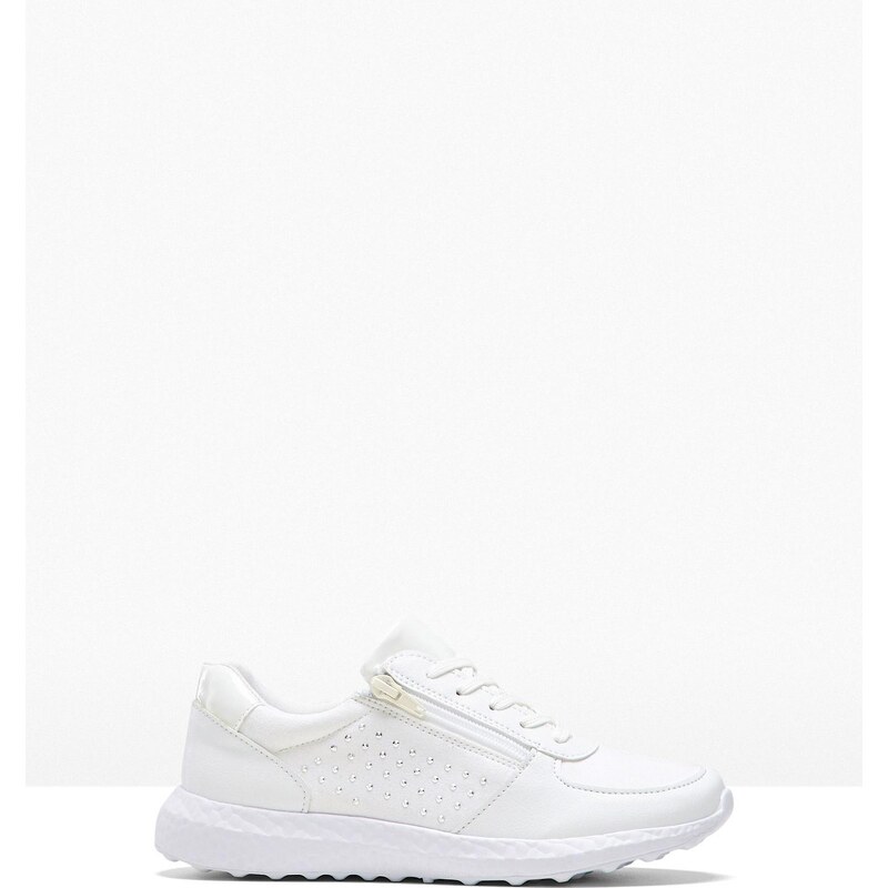 bonprix Tenisky s lesklými kamienkami, farba biela 44791982