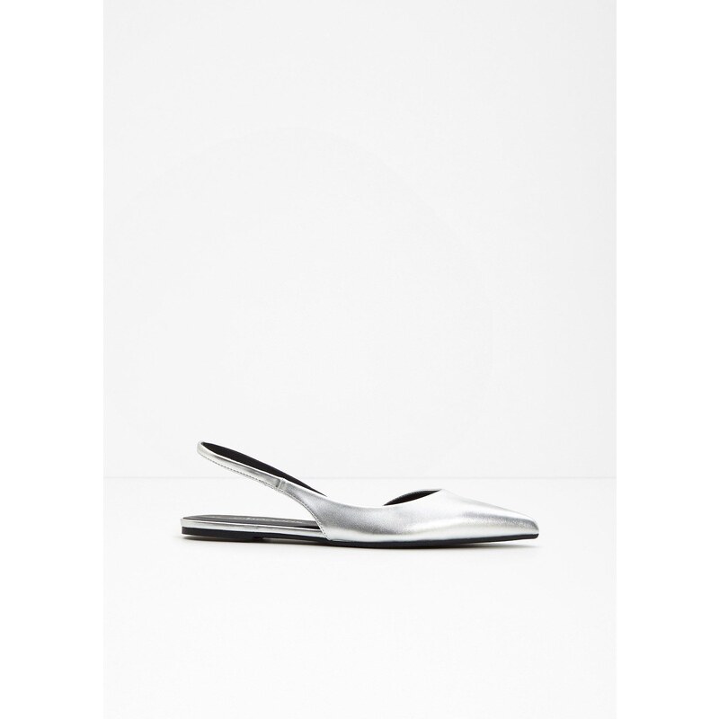 bonprix Baleríny Sling, farba strieborná 50902180