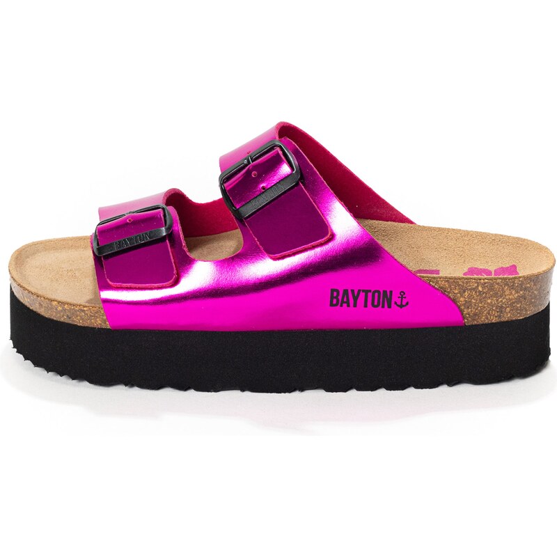 Bayton Šľapky JAPET svetlohnedá / fuksia / čierna 62239658