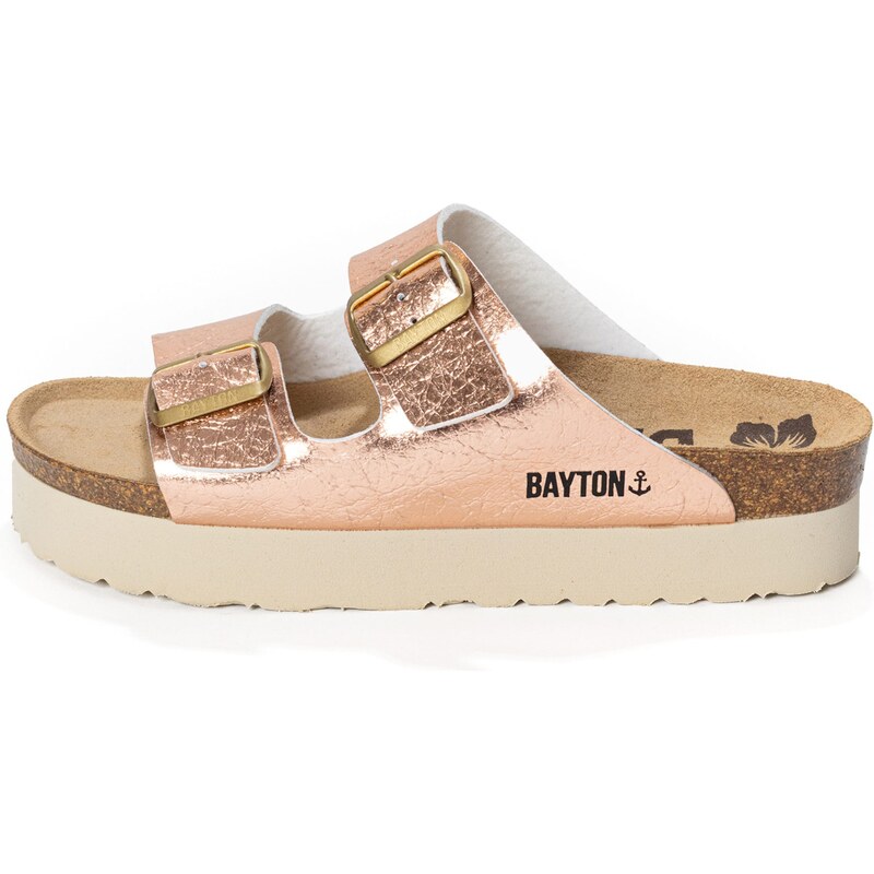 Bayton Šľapky JAPET svetlohnedá / ružové zlato / čierna 62239659