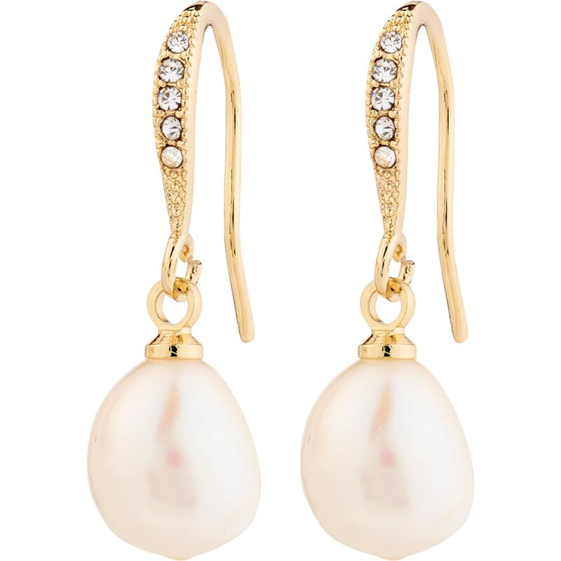 Pilgrim Náušnice Jasmin zlatá / biela / perlovo biela 62133533