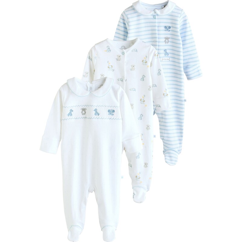 Next Pyžamo svetlomodrá / svetlosivá / oranžová / biela 62073910