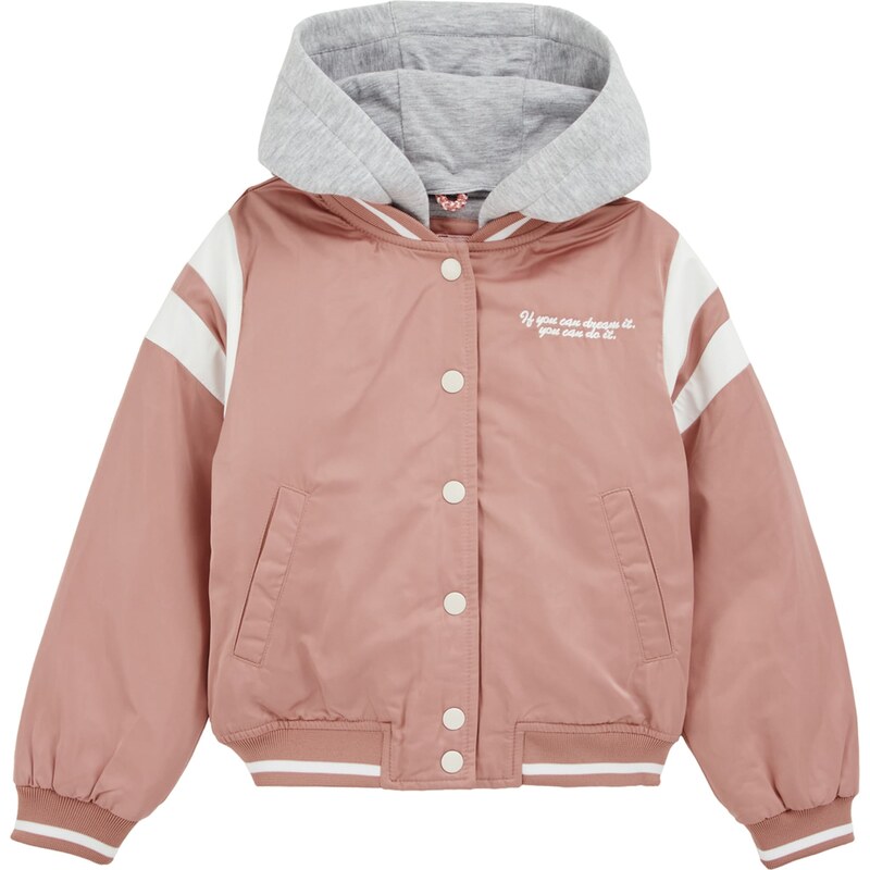 WE Fashion Prechodná bunda svetloružová / biela 63135023