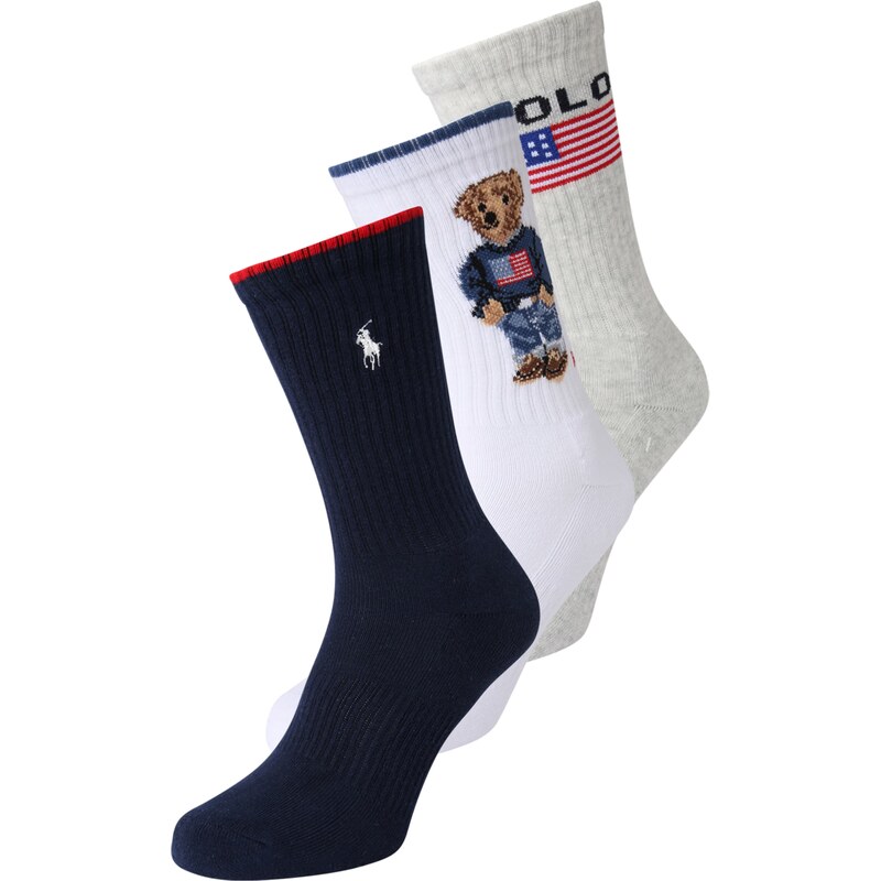 Polo Ralph Lauren Ponožky námornícka modrá / svetlosivá / červená / 62074710