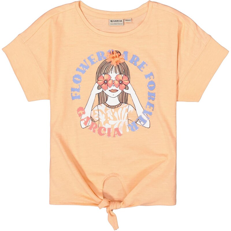 GARCIA Tričko modrá denim / lososová / svetlooranžová / biela 62074731