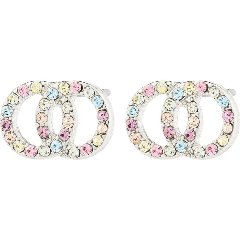 Pilgrim Náušnice Jolina zmiešané farby / strieborná 62133569