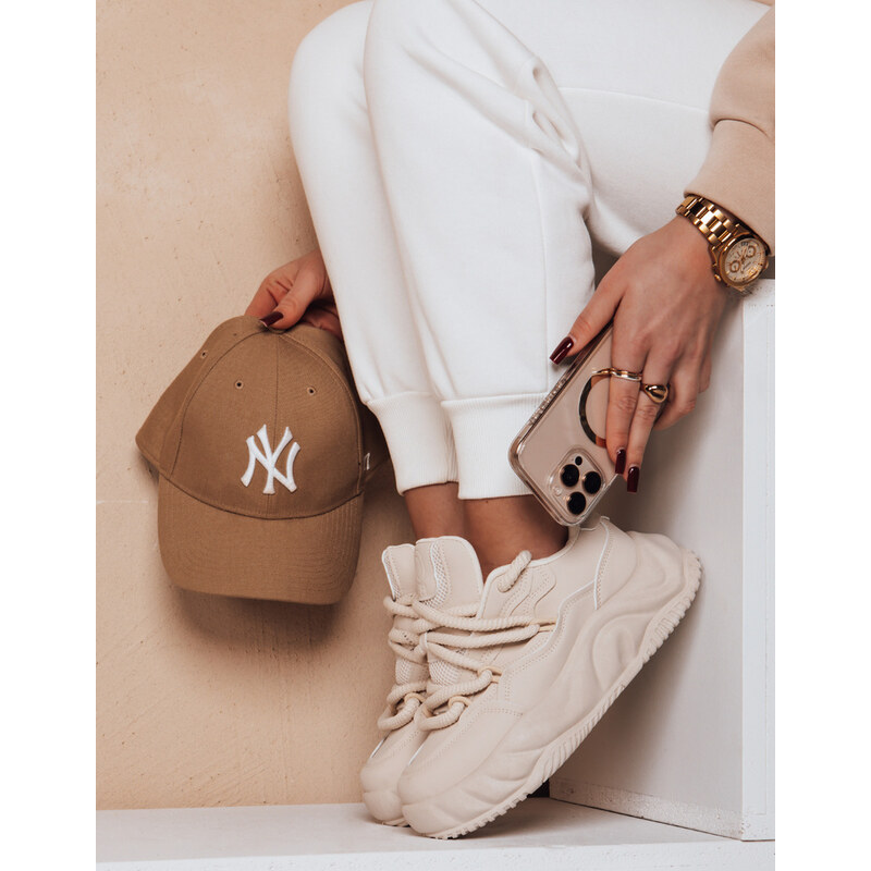 BASIC Dámske béžové tenisky na platforme LALANDRA ZY0684 62110462