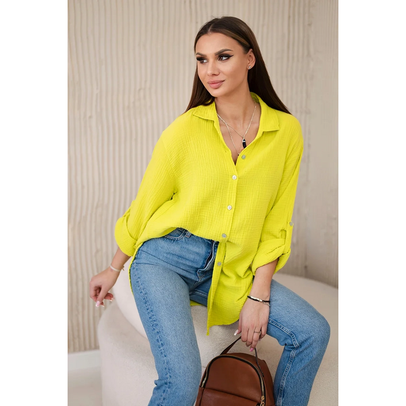 Bavlnená mušelínová košeľa Dixie oversize 62602030