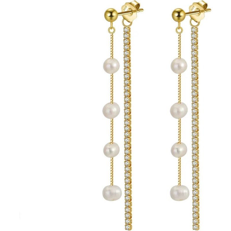 MAJYA Strieborné náušnice PALMIRA pozlátené 11681 64582552