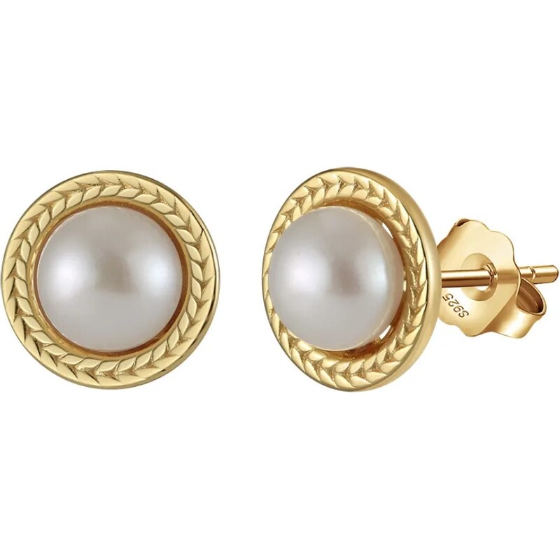 MAJYA Strieborné náušnice FRESIA pozlátené 11712 64582561