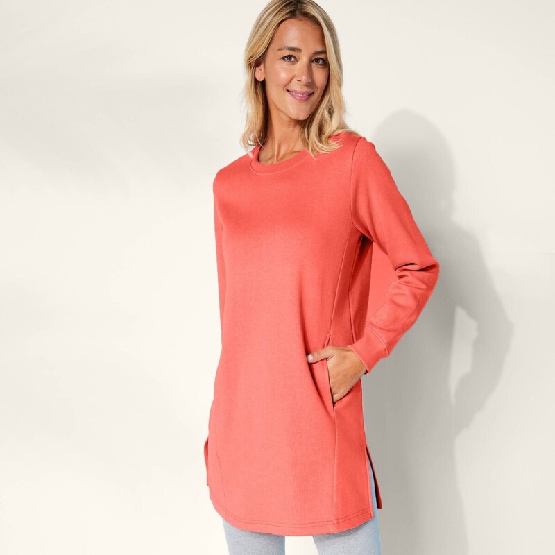 Dlhá moltonová mikina koralová 036 Blancheporte 62128985