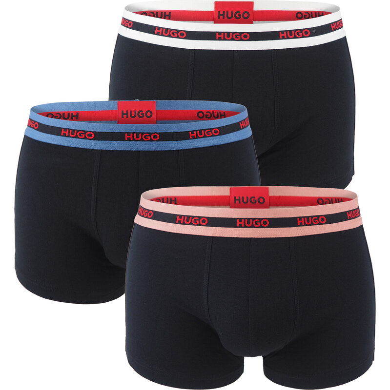 HUGO - boxerky 3PACK eco friendly organic cotton black / modern color 62128783