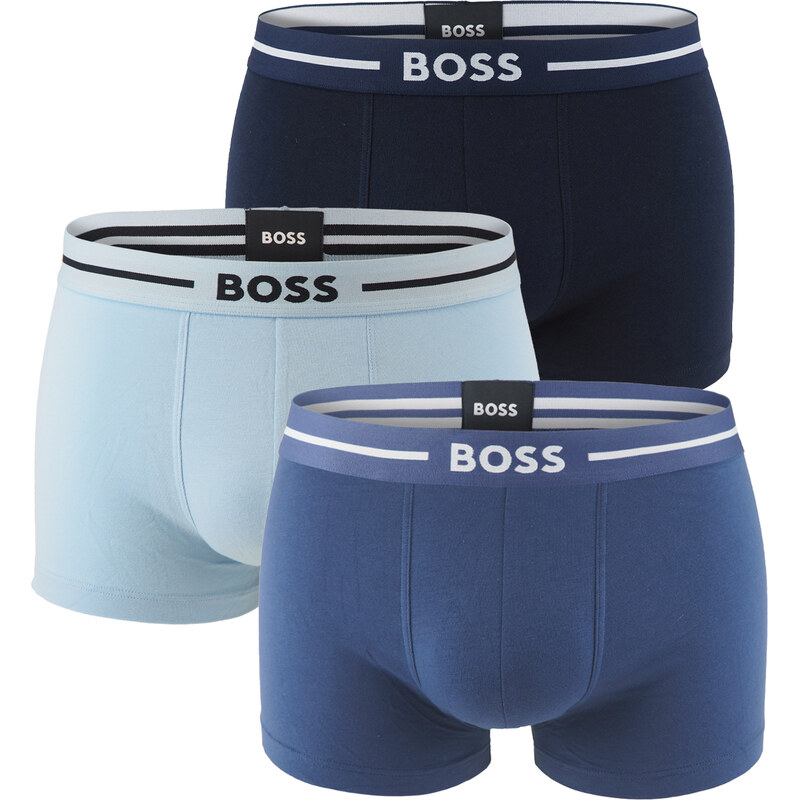 BOSS - boxerky 3PACK eco friendly organic cotton BOLD modern blue 62128787