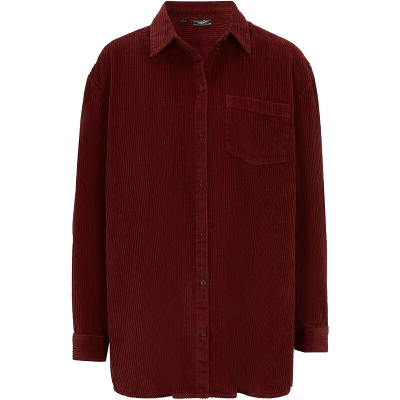 bonprix Košeľa, kordová, z bavlny, farba červená 66958456