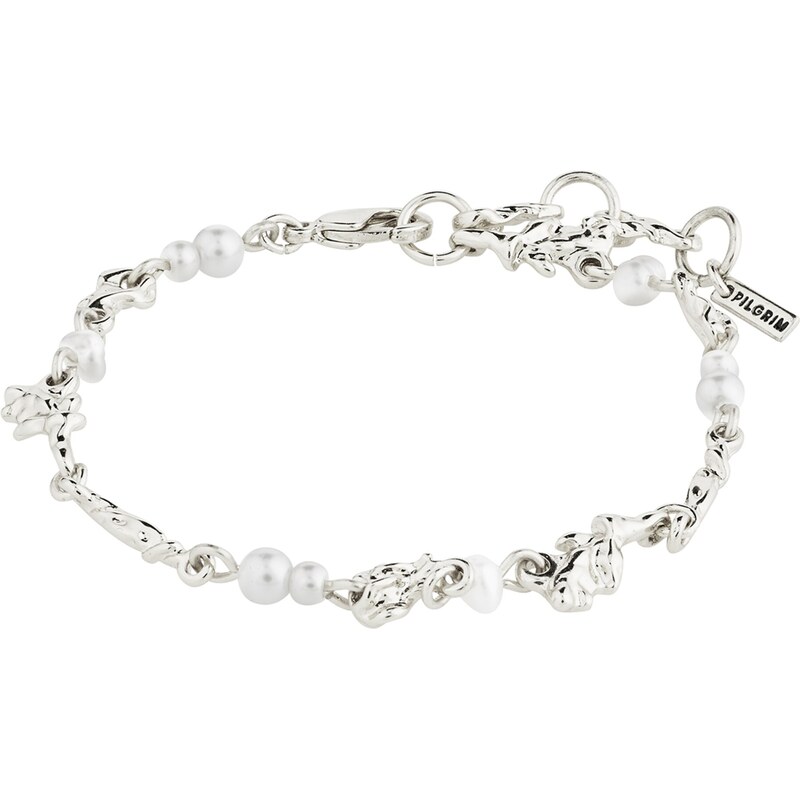 Pilgrim Náramok strieborná / perlovo biela 62133539