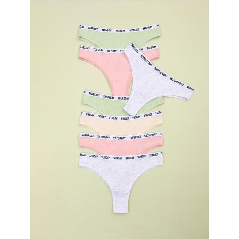 Sinsay - Súprava 7 brazílskych nohavičiek - viacfarebná 65751006