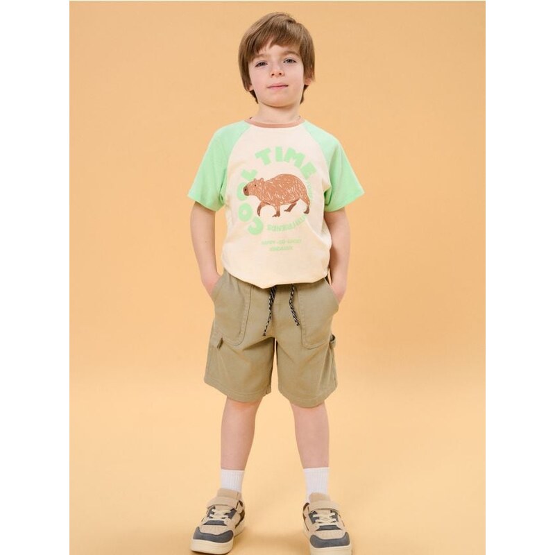 Sinsay - Látkové šortky - zelená 65761260