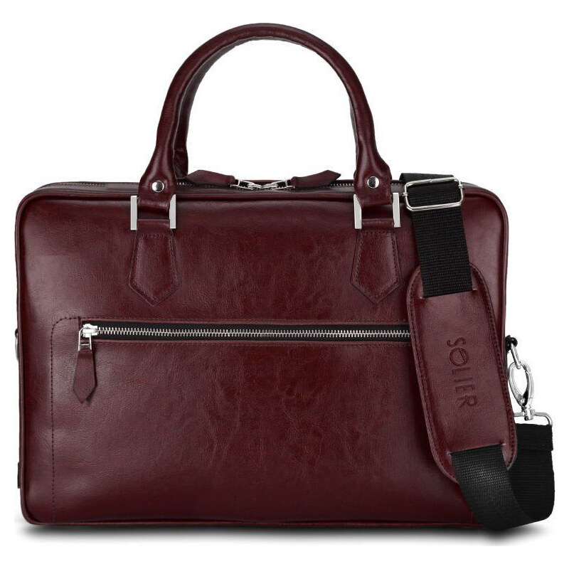 GAŠTANOVÁ KOŽENÁ TAŠKA SOLIER SL23 BROWN-MAROON 13022557