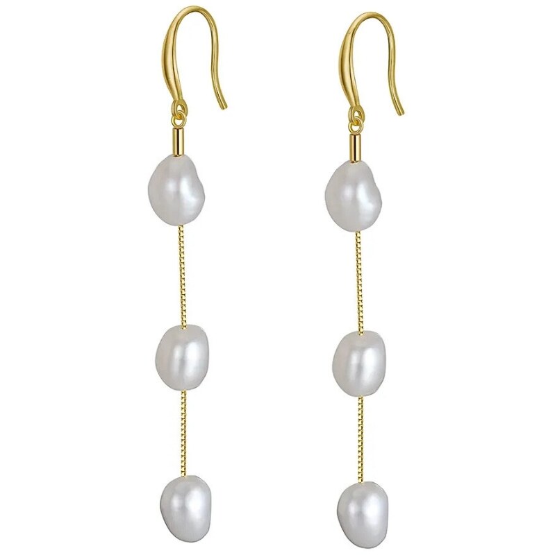 MAJYA Strieborné náušnice s perlami KATIE pozlátené 11675 65000809