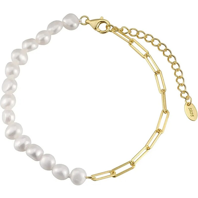 MAJYA Strieborný náramok s perlami MARGIT pozlátený 11714 64582571