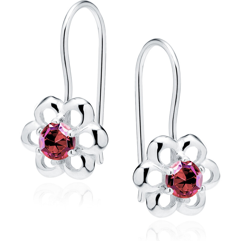 Olivie Detské strieborné náušnice KVIETOK RUBY 1627 14270933