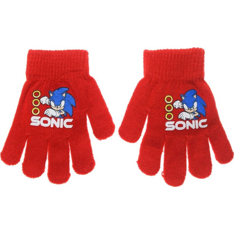 BASIC Červené chlapčenské rukavice Sonic the Hedgehog 65151208