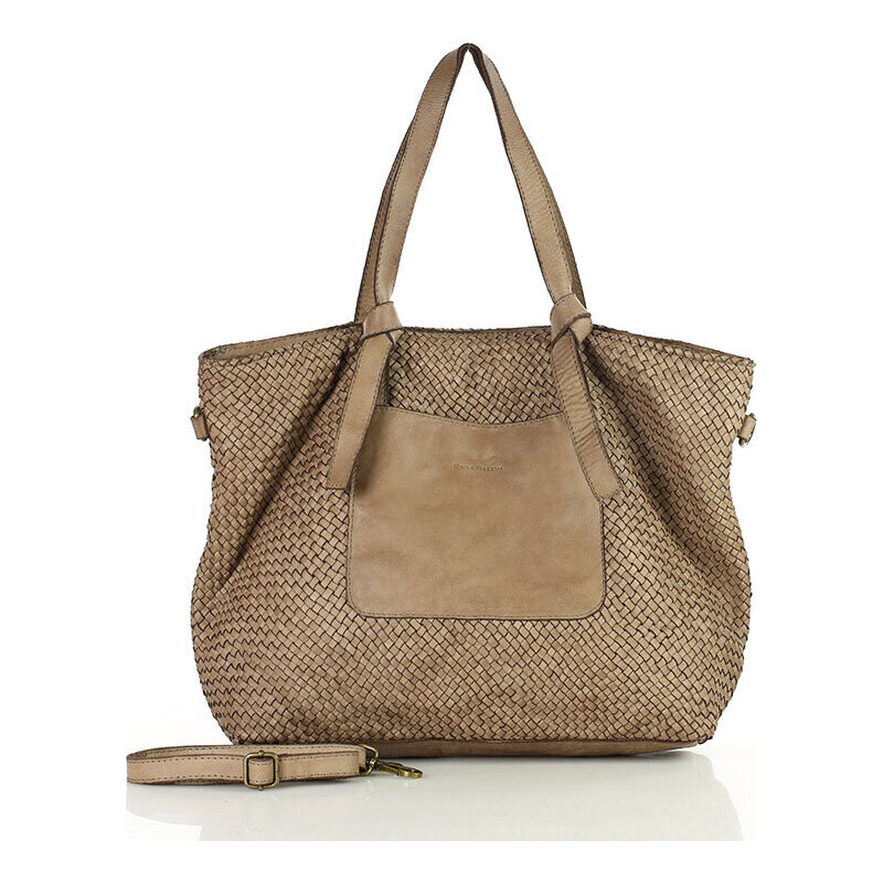 MARCO MAZZINI Originálna dámska tkaná kožená shopper kabelka (v243c) 58151867