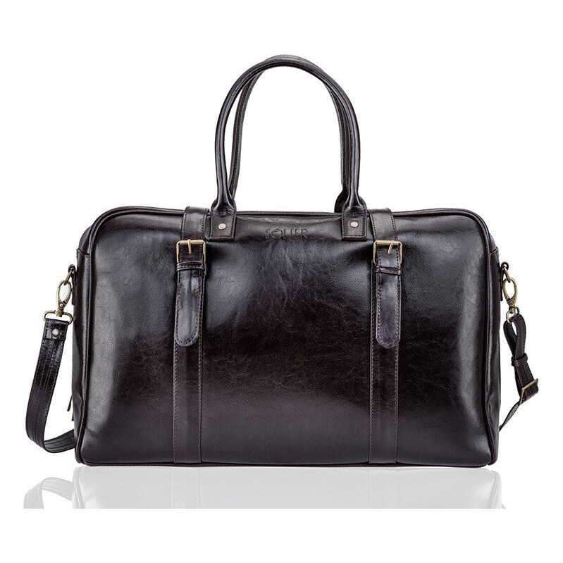 Pánska hnedá taška Solier (SL16 DARK BROWN) 3568624