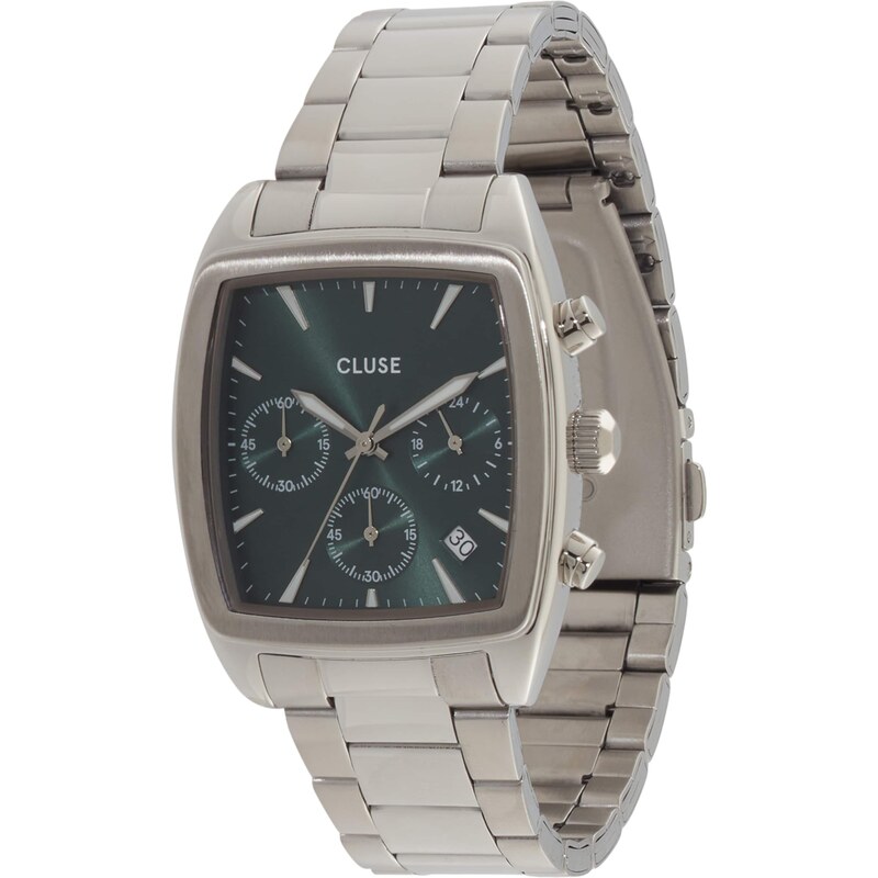 CLUSE Analógové hodinky Quartaut tmavozelená / strieborná / biela 62164530
