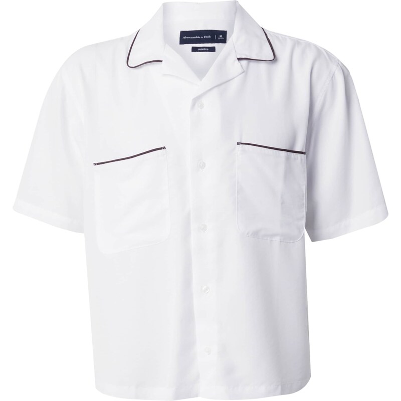 Abercrombie & Fitch Košeľa tmavohnedá / biela 62164669
