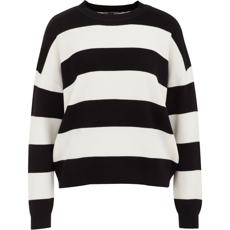 WE Fashion Sveter čierna / biela 62771639