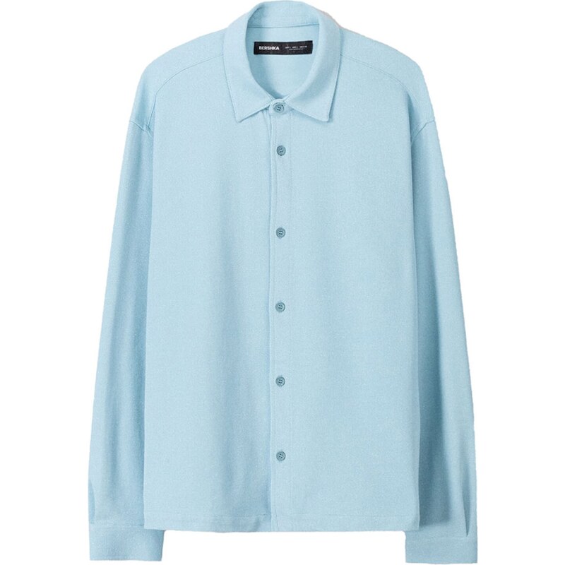Bershka Košeľa nebesky modrá 63152495