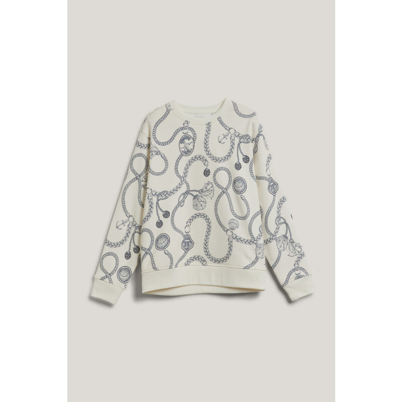 MIKINA GANT SAILING PRINT C-NECK SWEAT CREAM 62169745