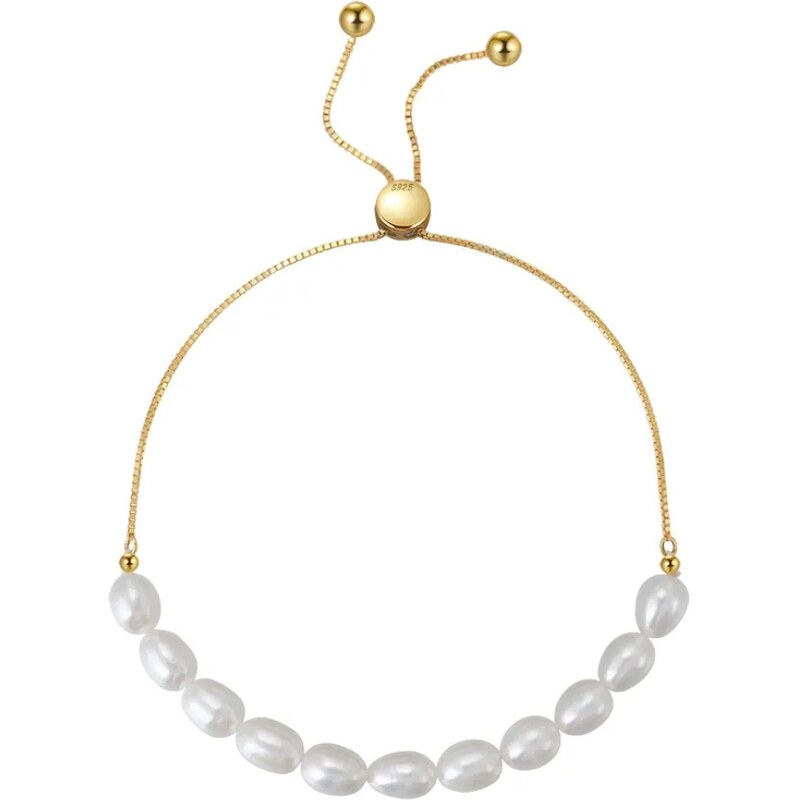 MAJYA Strieborný náramok s perlami EBBA pozlátený 11719 64582575
