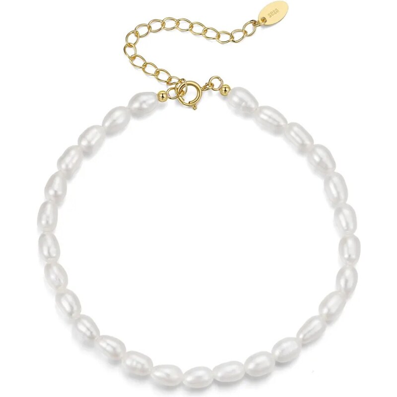 MAJYA Strieborný náramok s perlami ELEANA pozlátený 11722 64582364