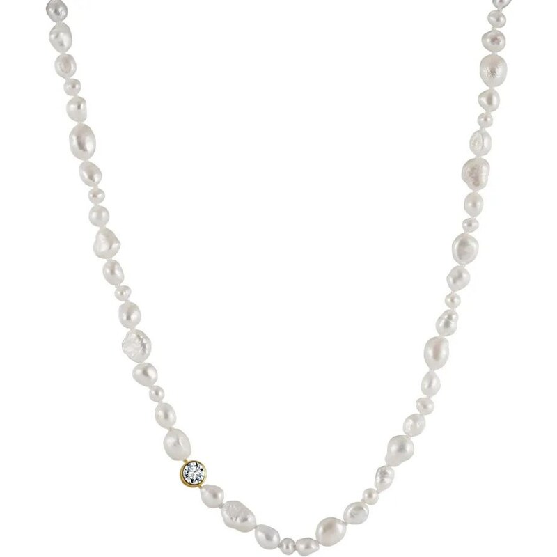 MAJYA Strieborná retiazka s perlami FALLON 60+5 cm pozlátená 11664 64582587