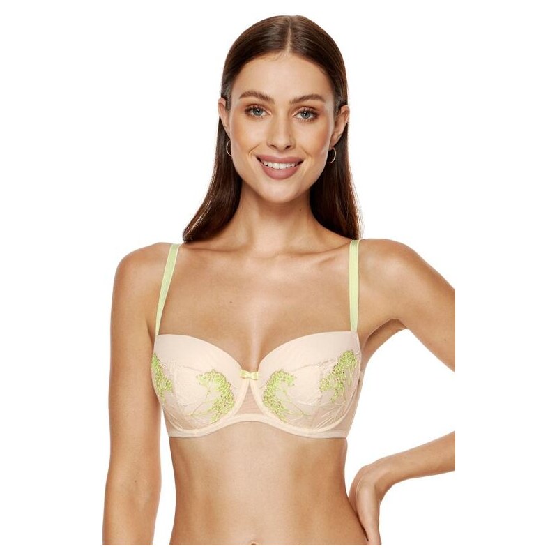Gorteks Vystužená podprsenka Soleil béžovo-zelená 62174768