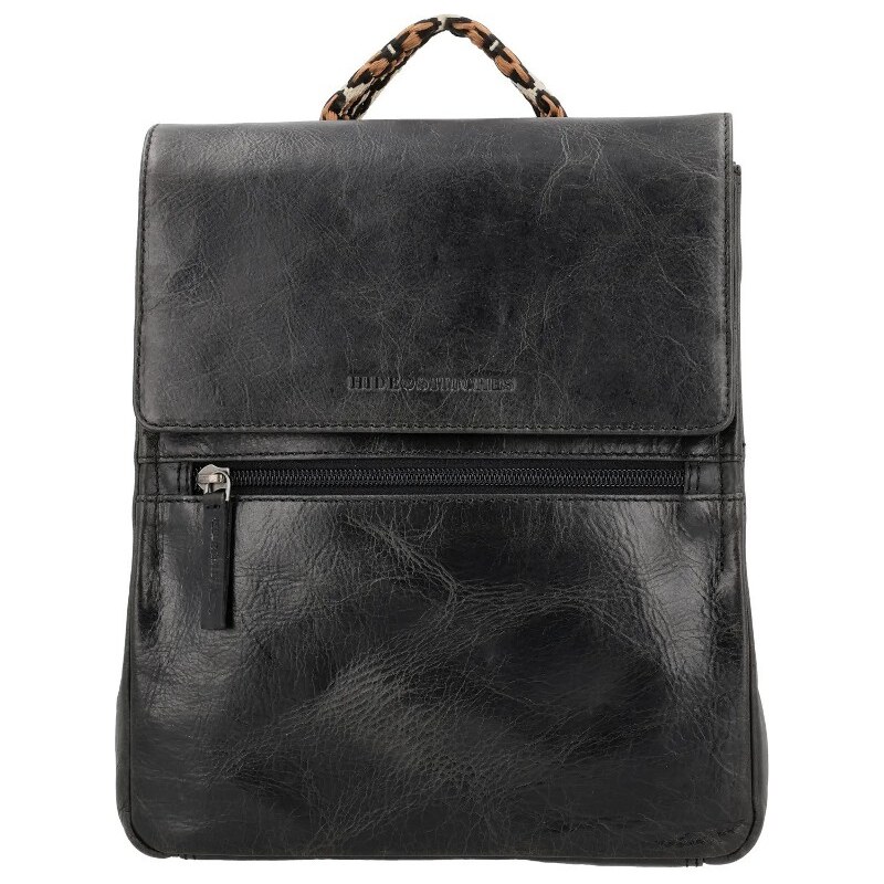 Hide & Stitches Čierny ruksak z pravej kože Verdun 62170254